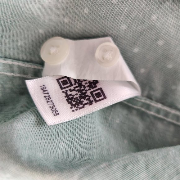 Bonobos Men's LG Tailored Fit Long Slv Button Front Shirt Polka Dot Mint Green - Picture 9 of 10